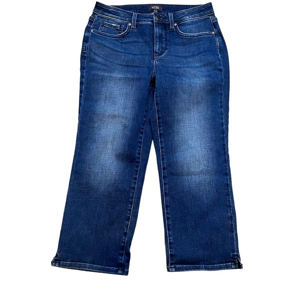 NYDJ Womens Dark Wash Cropped LiftXTuck Jeans Size 4